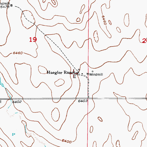 Topographic Map of Haegler Ranch, CO