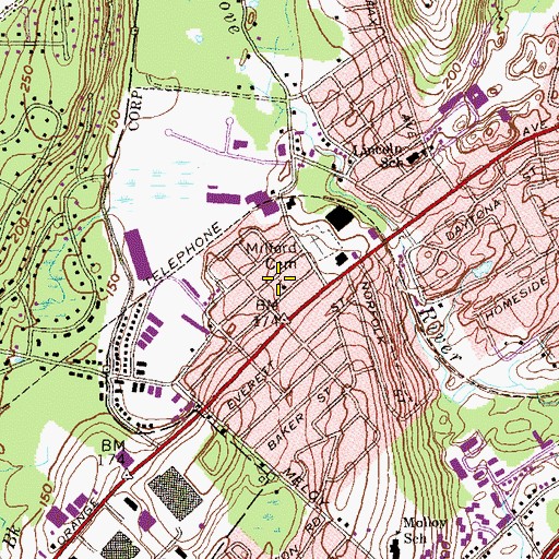 Topographic Map of House of Jacob Church, CT