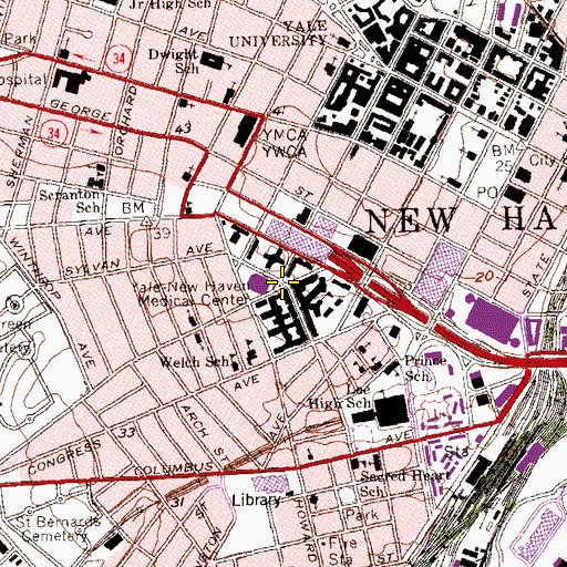 Topographic Map of Hunter Building, CT