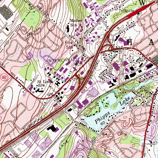 Topographic Map of Interchange 42, CT