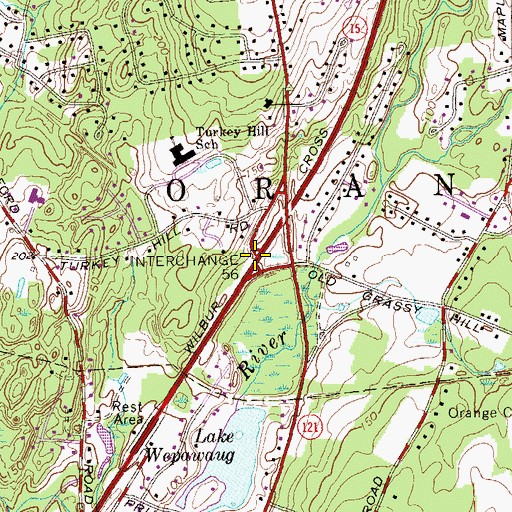Topographic Map of Interchange 56, CT