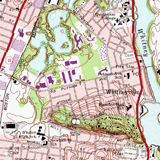 Topographic Map of Knapps Tavern (historical), CT