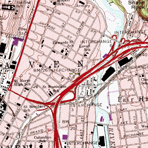 Topographic Map of Long Wharf Maritime Center, CT