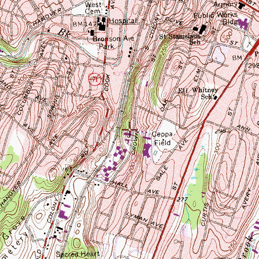 Topographic Map of Markham Hill, CT