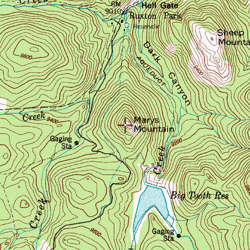 Topographic Map of Marys Mountain, CO