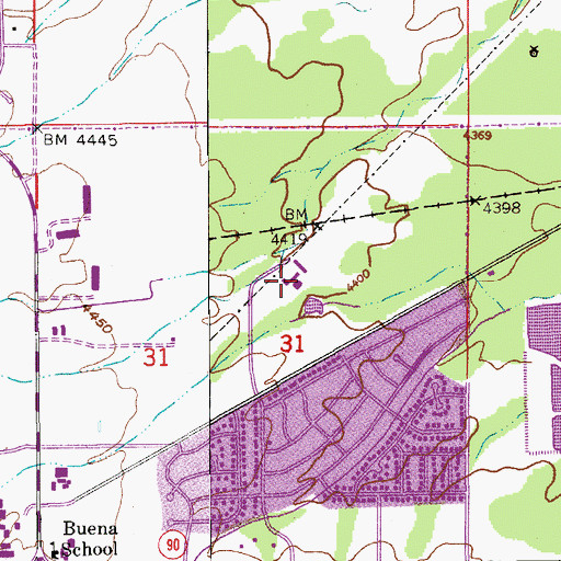 Topographic Map of Cochise College Sierra Vista Campus, AZ