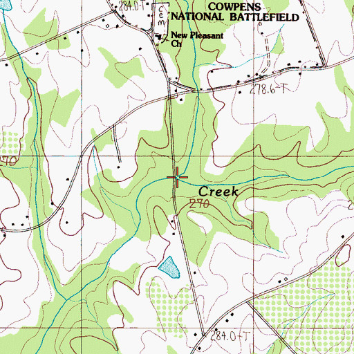 Topographic Map of Long Branch of Island Creek, SC