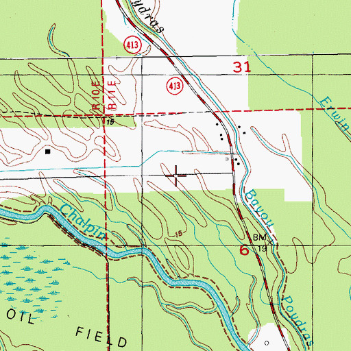 Topographic Map of Parish Governing Authority District 8, LA