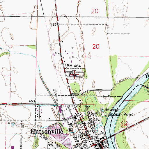 Topographic Map of Hutsonville New Cemetery, IL