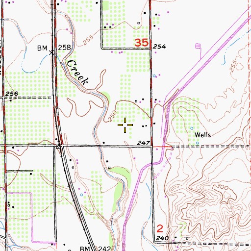 Topographic Map of Corning Division, CA