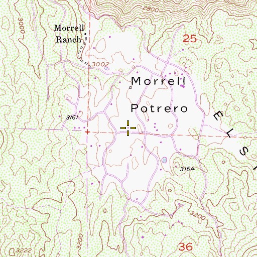 Topographic Map of Elsinore Valley Division, CA