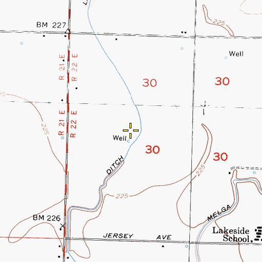 Topographic Map of Hanford Division, CA
