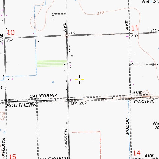 Topographic Map of Kerman Division, CA