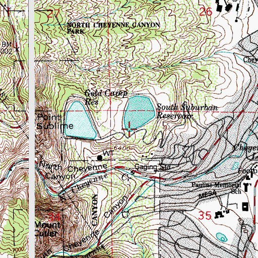 Topographic Map of Mesa Reservoir, CO