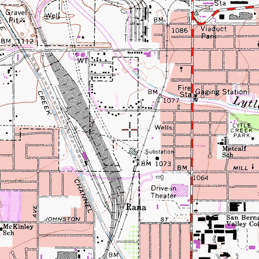 Topographic Map of San Bernardino Division, CA