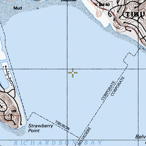 Topographic Map of Southeast Marin Division, CA