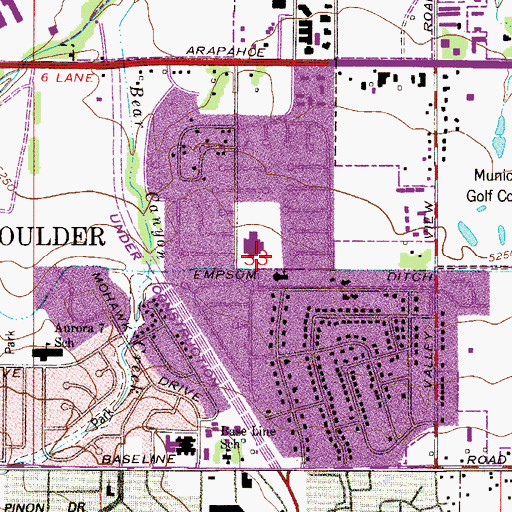 Topographic Map of Boulder Division, CO