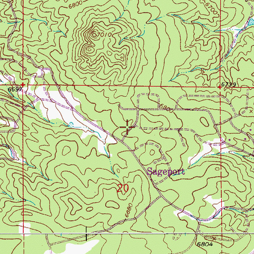 Topographic Map of Castle Rock Division, CO