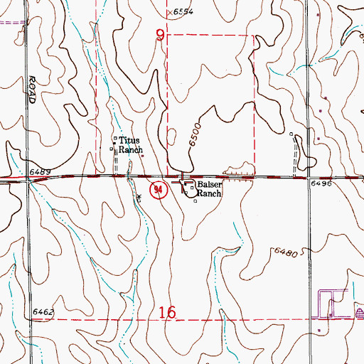 Topographic Map of Balser Ranch, CO