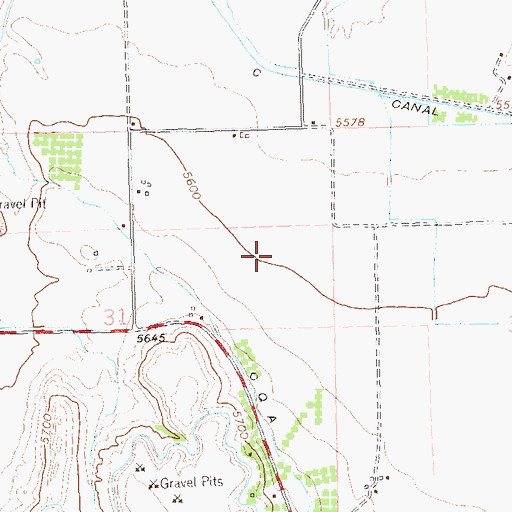 Topographic Map of Olathe Division, CO