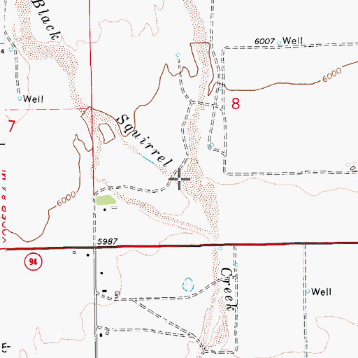 Topographic Map of Brackett Creek, CO
