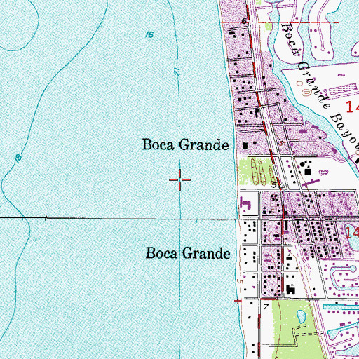 Topographic Map of Boca Grande Division, FL