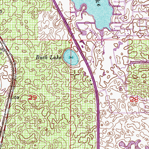 Topographic Map of Lake Placid Division, FL