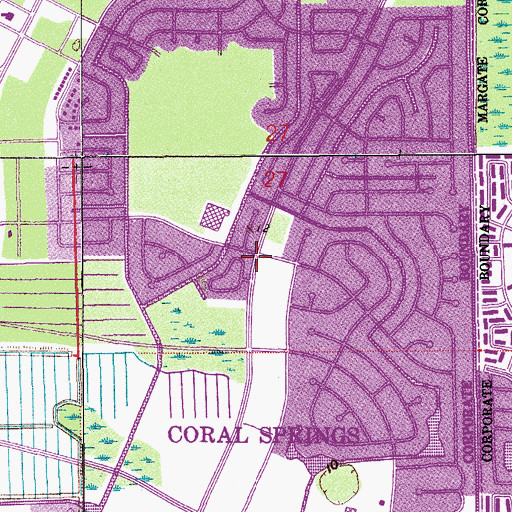 Topographic Map of Coral Springs-Margate Division, FL