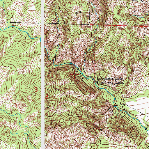 Topographic Map of Louisiana State University Camp, CO