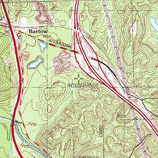 Topographic Map of Emerson Division, GA