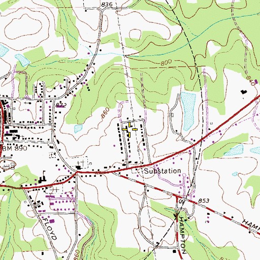 Topographic Map of Hampton Division, GA