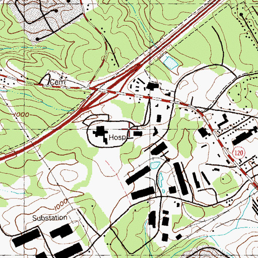 Topographic Map of Lawrenceville Division, GA