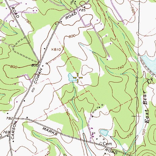 Topographic Map of Mansfield Division, GA