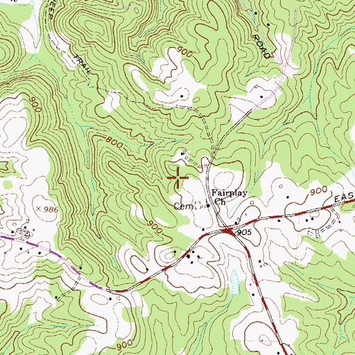 Topographic Map of Rock Creek Division, GA