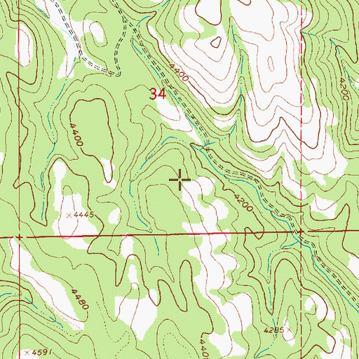 Topographic Map of New Meadows Division, ID