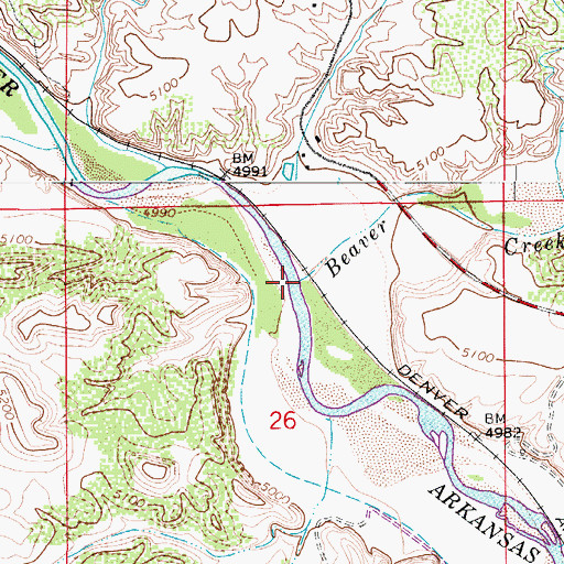Topographic Map of Beaver Creek, CO