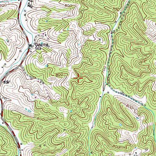 Topographic Map of Bald Knob Division, KY