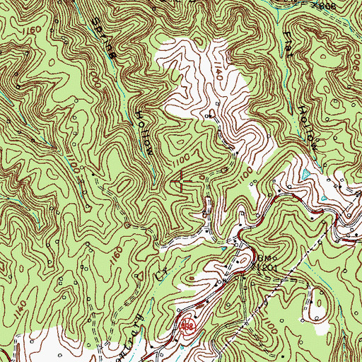 Topographic Map of Beattyville Division, KY