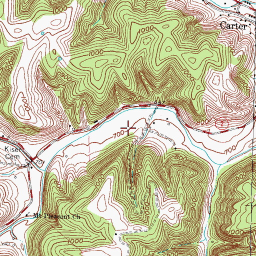 Topographic Map of Carter Division, KY