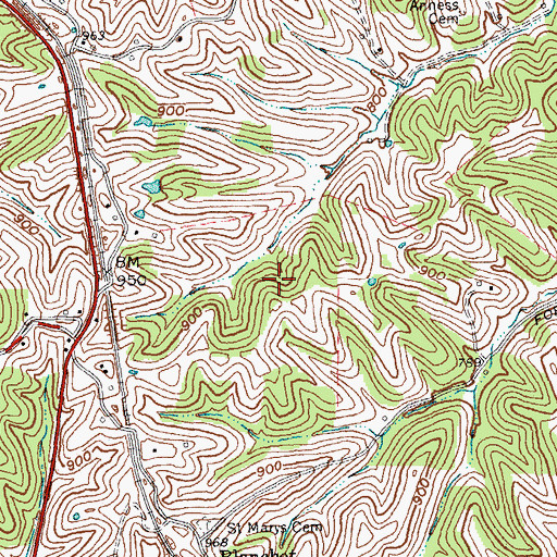 Topographic Map of Corinth Division, KY