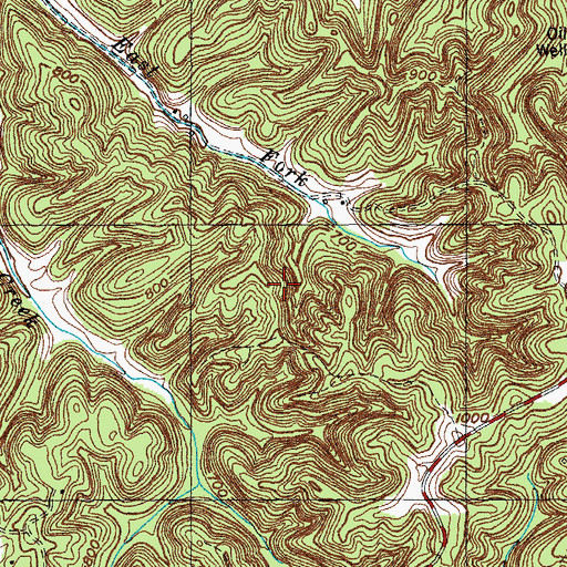 Topographic Map of Kettle-Peytonsburg Division, KY