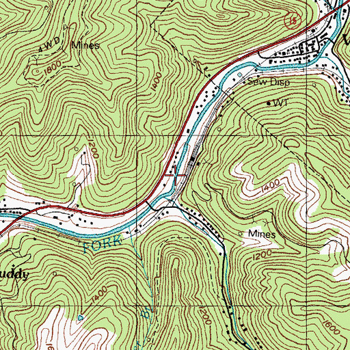 Topographic Map of Defiance-Vicco Division, KY