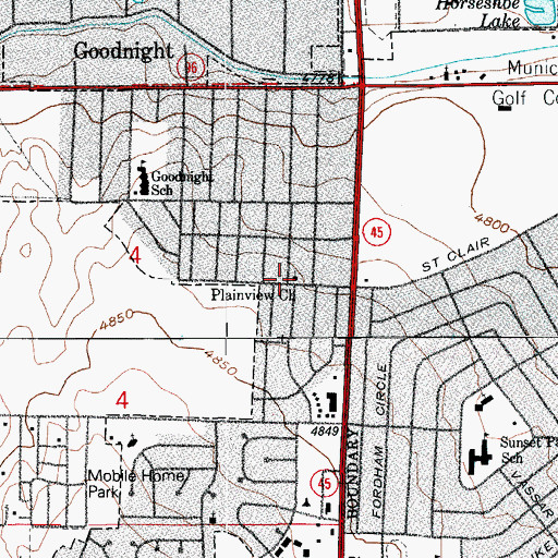 Topographic Map of Plainview Church, CO