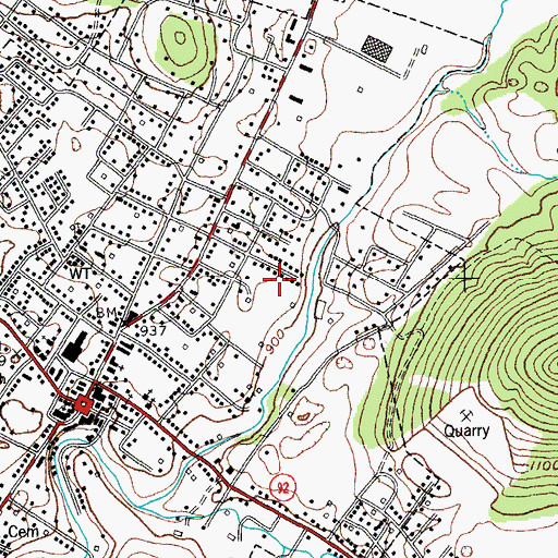 Topographic Map of Monticello Division, KY