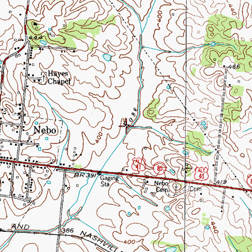 Topographic Map of Nebo Division, KY