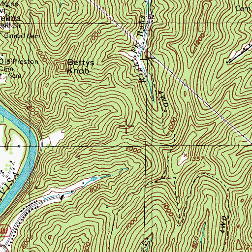 Topographic Map of Paintsville Division, KY