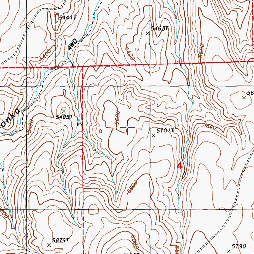 Topographic Map of Carlin Division, NV