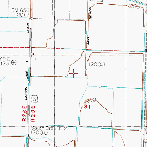 Topographic Map of Fallon Division, NV