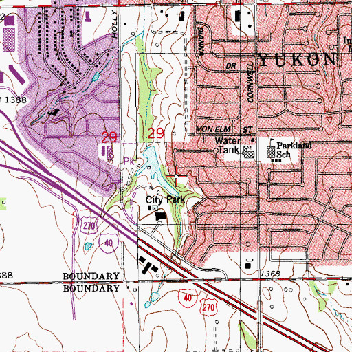 Topographic Map of East Canadian Division, OK