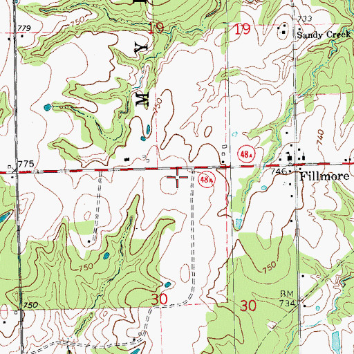 Topographic Map of East Johnston Division, OK